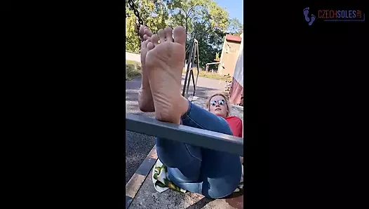 Amateur BBW Big and Chubby Feet Tease