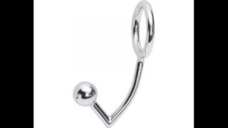 Metal cockring with anal ball