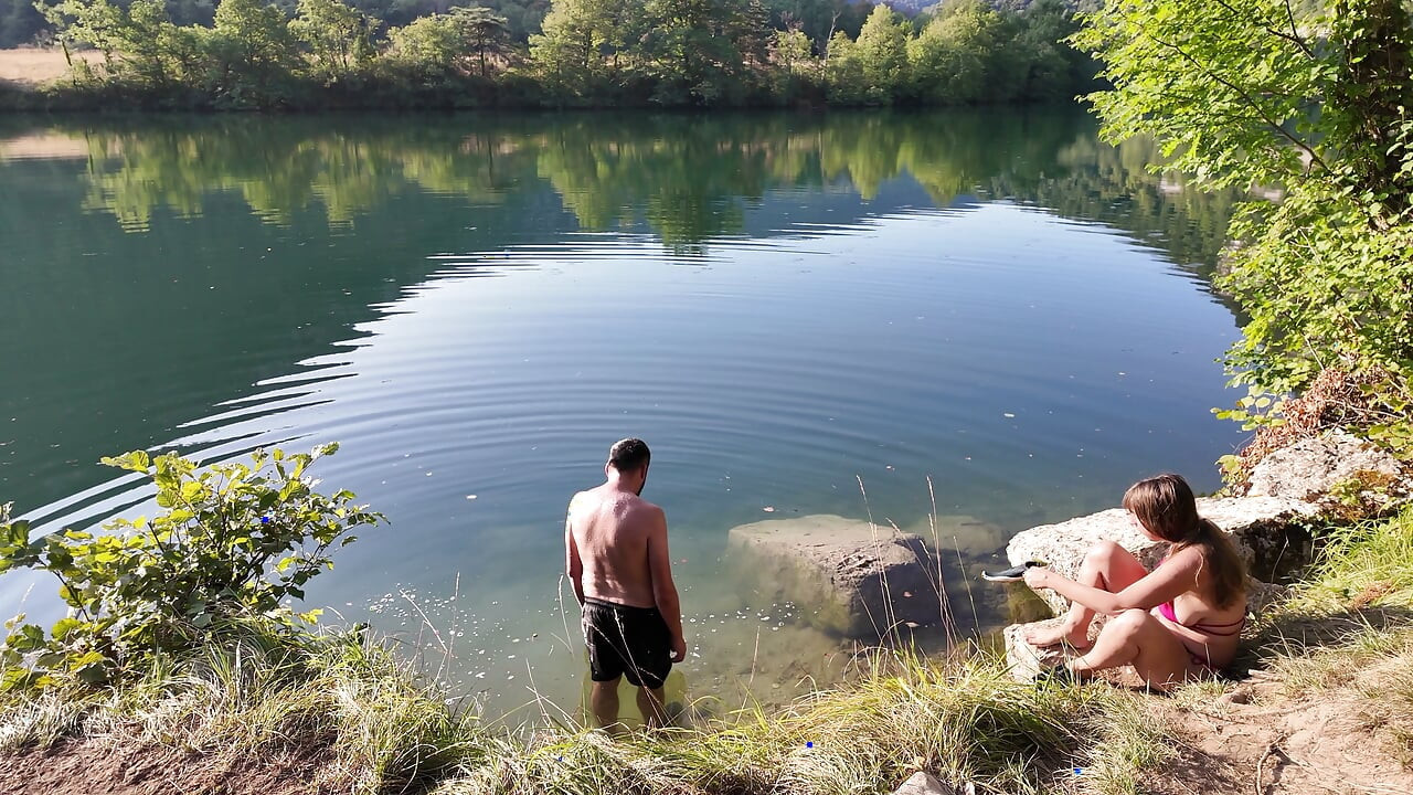 Real couple wild camping  - doggy and creampie cleanup