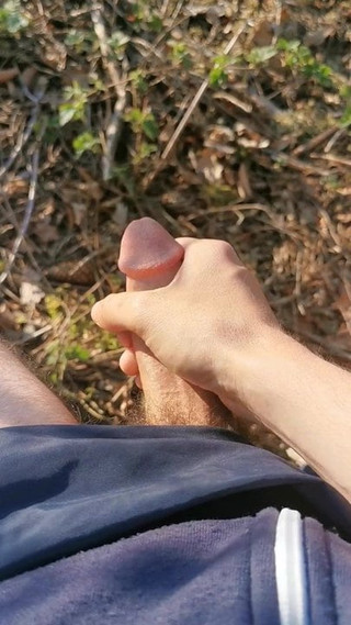 Masturbándose en el bosque