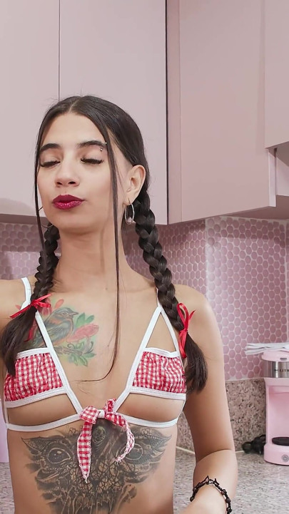 Fuck Machine Pink in the Kitchen