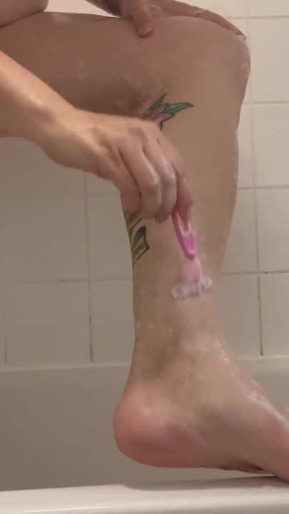 Shaving My Hairy Legs in the Shower