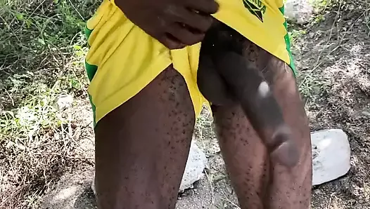 Jamaicano preto, músculos do pau
