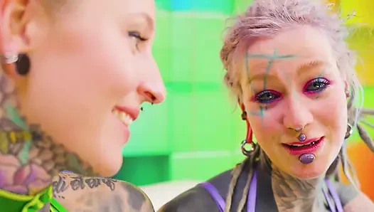 Naughty German Lesbians In Spanking Session – String Outfit &Vinyl Tease With Deepthroat Strap-On