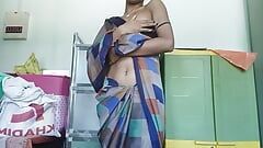 Hot college girl in saree  