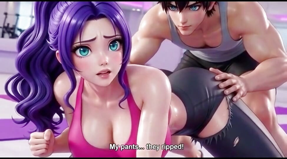 Aiko's tight yoga pants rip right while workout and fucked by yoga trainer