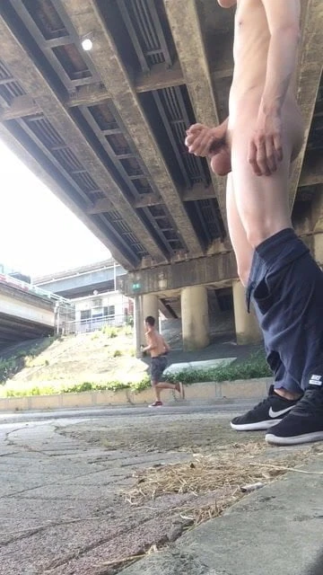 Wanking in public