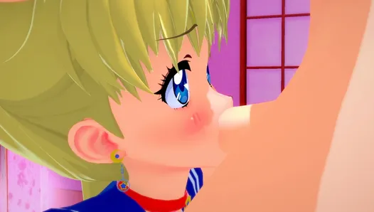 Sailor Moon, étudiante en chaleur, suce passionnément sa bite l 3D SFM hentai uncensored