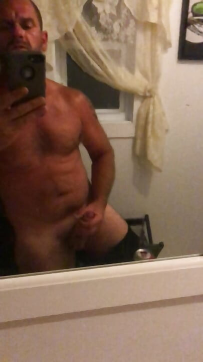 Masturbation in front of the mirror