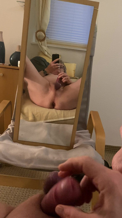 Jerking off with neutered cock and balls