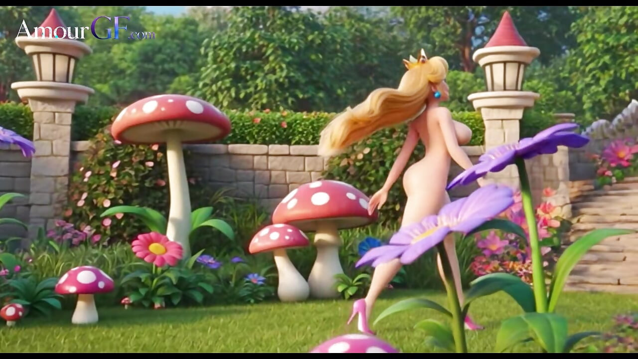 3D Animation Princess Peach Takes It All Deep in the Garden