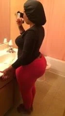 Big Booty Ebony Brushing Teeth