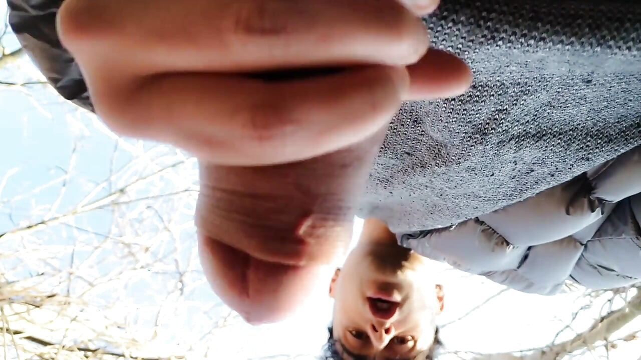 Jerk off Outside - POV View From Below