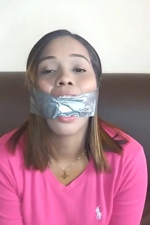 Duct Tape Cleave Gagged Beauty Has Sensitive Gag Reflex!