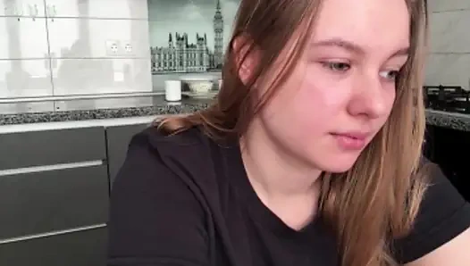 Secretary jucielussie is flirting right there at her desk in the office