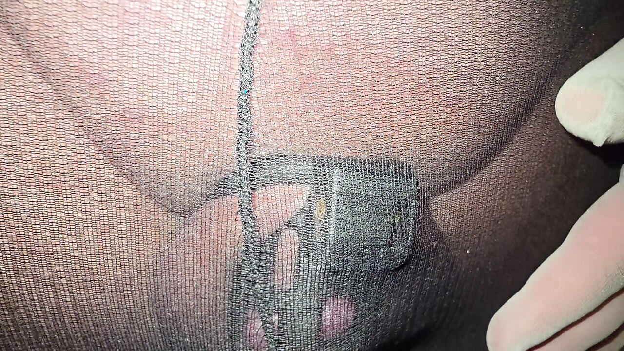 Fat Sissy Piss and Cum in Pantyhose and Thigh High Socks