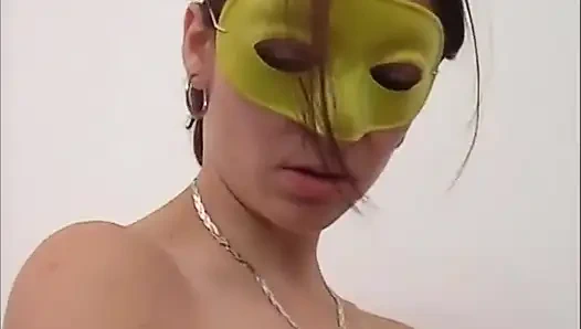 Amateur couple pussy fucking pussy licking dildo playing in masked