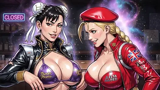 Chun li und cammy heißes dekolleté