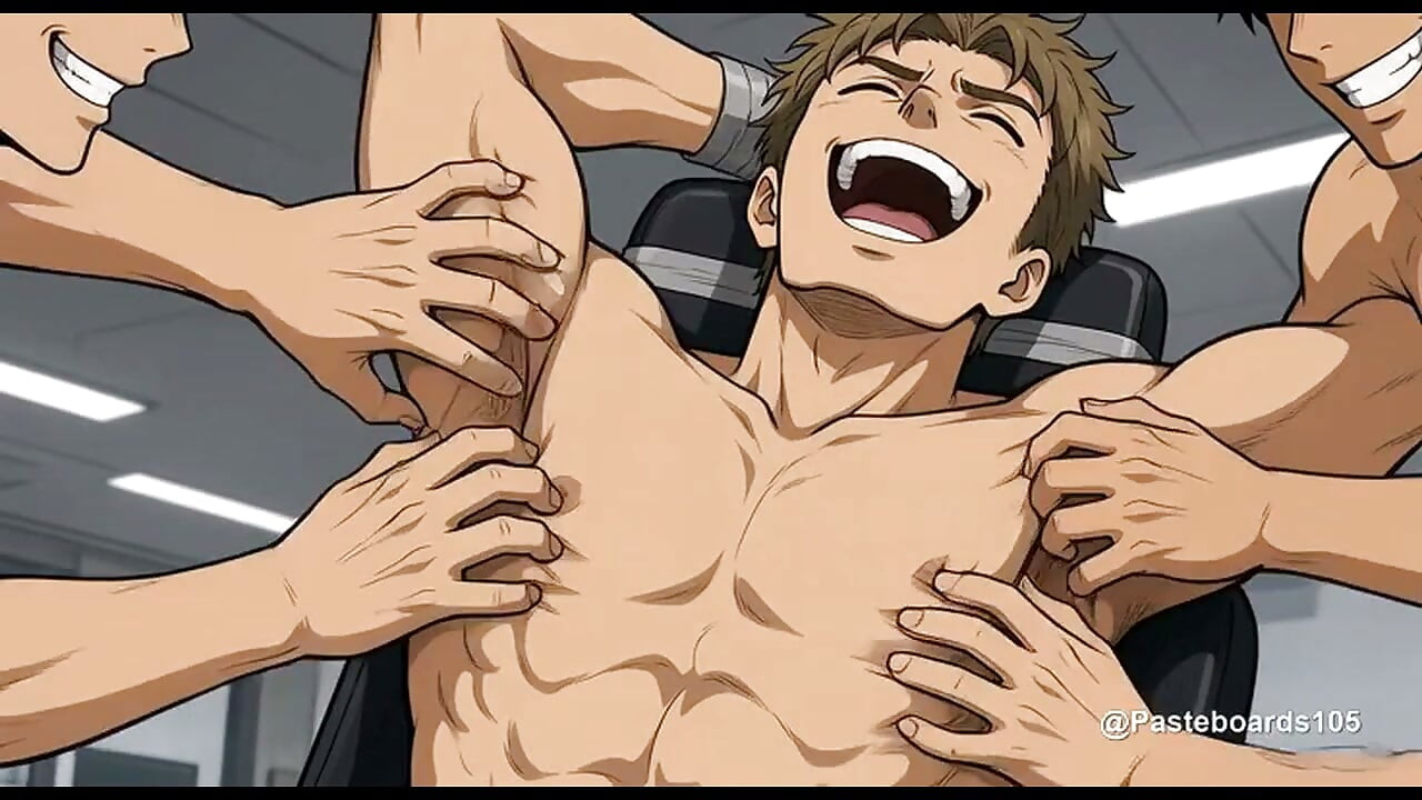 La fiesta de cosquillas en la oficina - Pegado a su silla (Anime 2D)