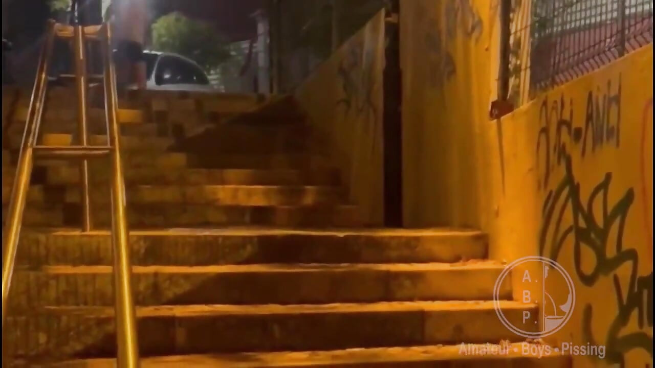 Straight Boy Caught Peeing in the Street for the Second Time in the Same Night - Homemade Video