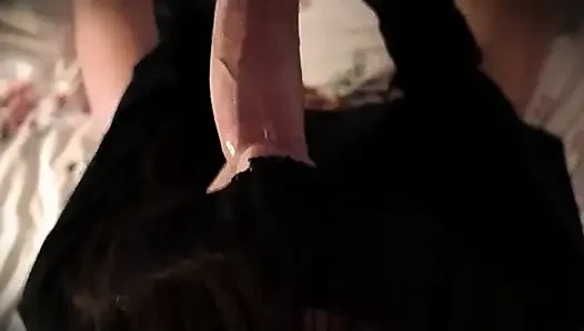 Hard deepthroat learning for this whore - She sucked the last drop of my cum