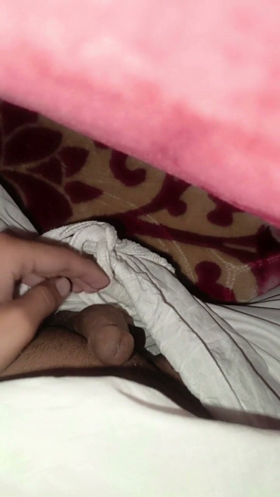 Little penis boy got horny in his blanket and masterbates | Clip 1