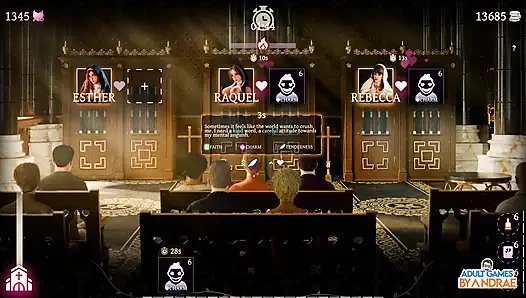Stepsisters in Sin Gameplay Part 19 - Helga Caught Fingering in Front of the Altar