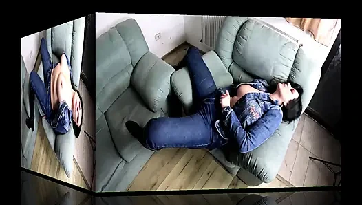 Dicke titten in offener Jeansjacke - tiefer blowjob, gesichtsfick und laute orgasmen