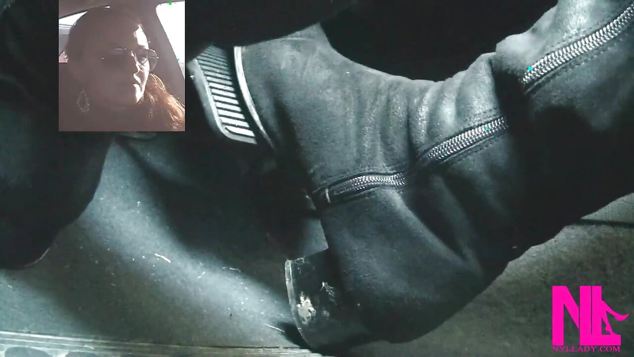 Driving Fast in Black Suede Knee High Boots