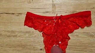 Cum on Girls Red Panties