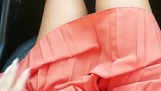 Horny Mature Stepmom Masturbates and Teases Her Stepson in the Car