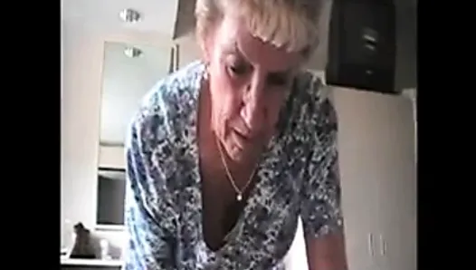 Granny magda  enjoying a milky cock treat....