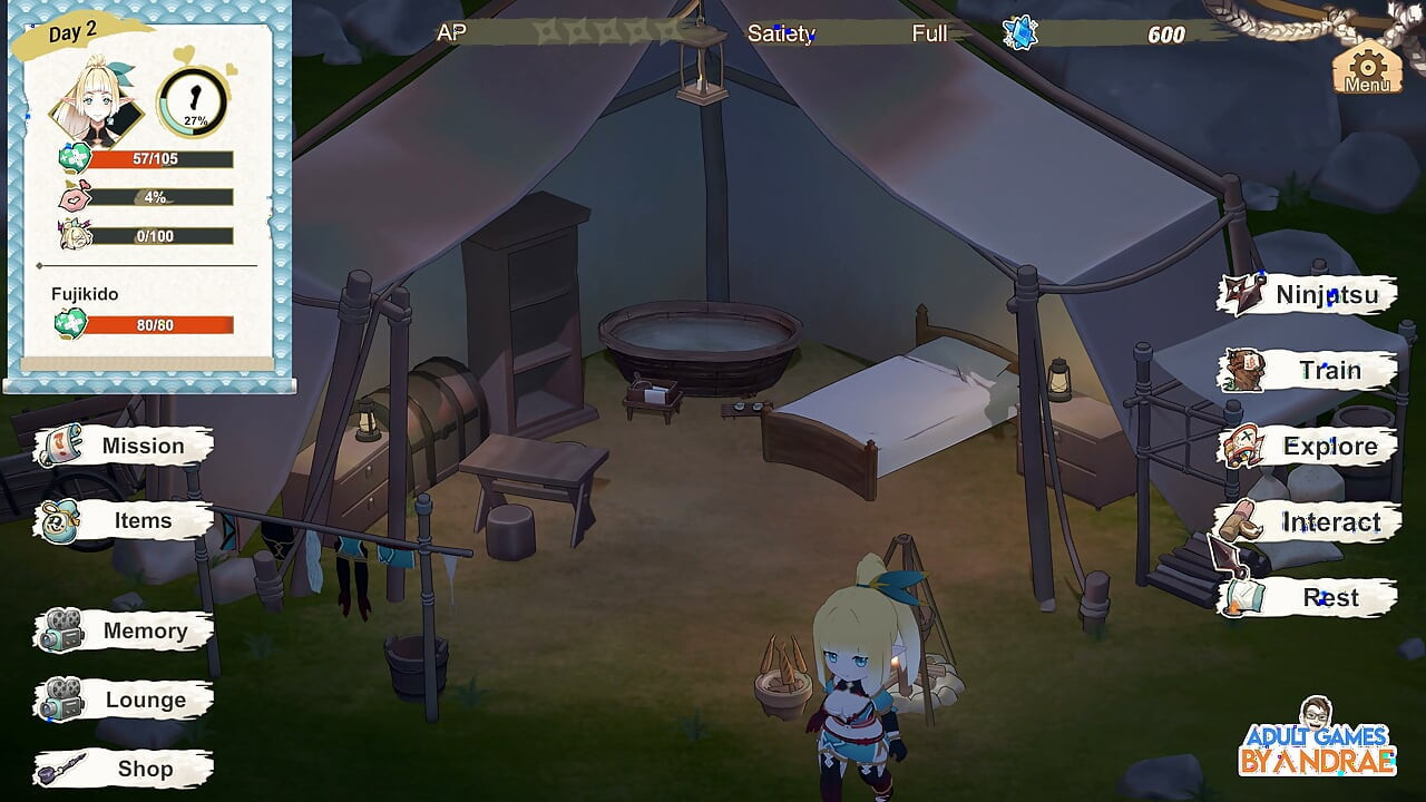 Flee, My Elven Ninja! 3D Gameplay Part 2 - Lizet's Training and Exploration Begins