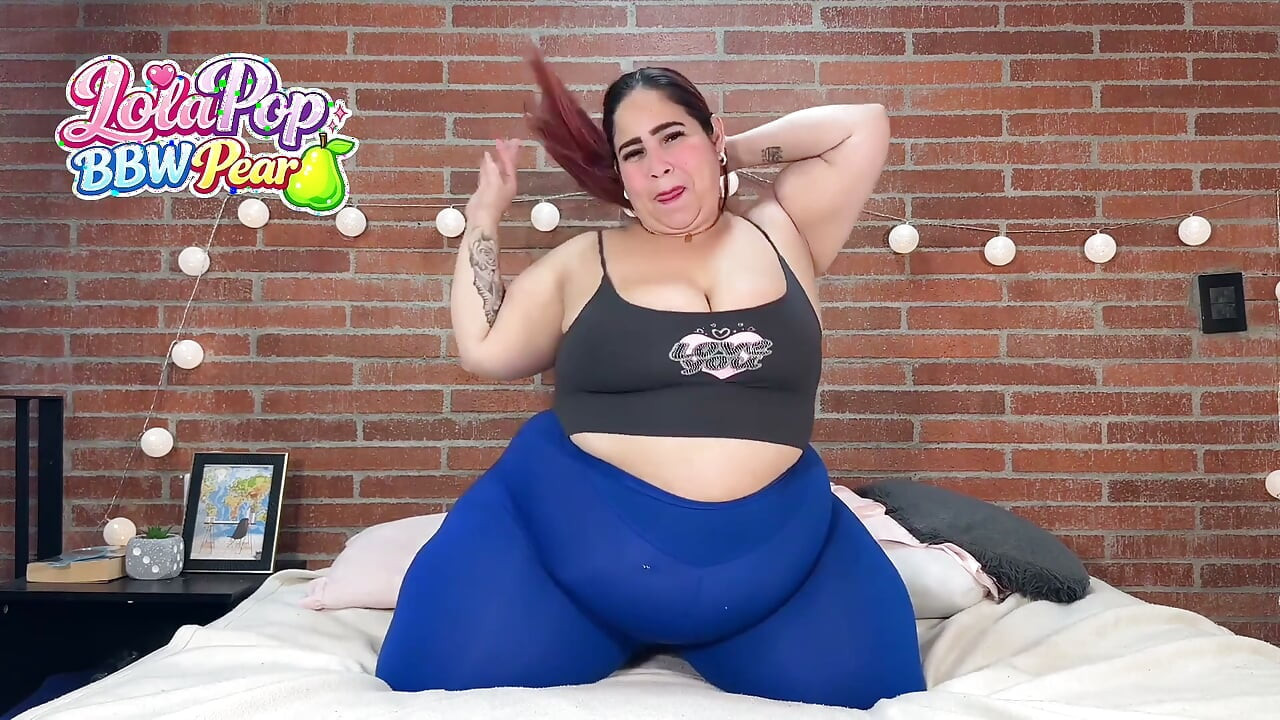 Big BBW Grabs Her Curves & Body - Thick Tease on Knees in Clothes