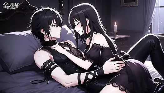 Goth Girl Fan Fucks Rockstar Backstage  - Hentai