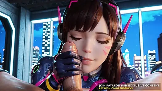 3D анимация: Overwatch - Dva нуждается в твоем члене, без цензуры, хентай