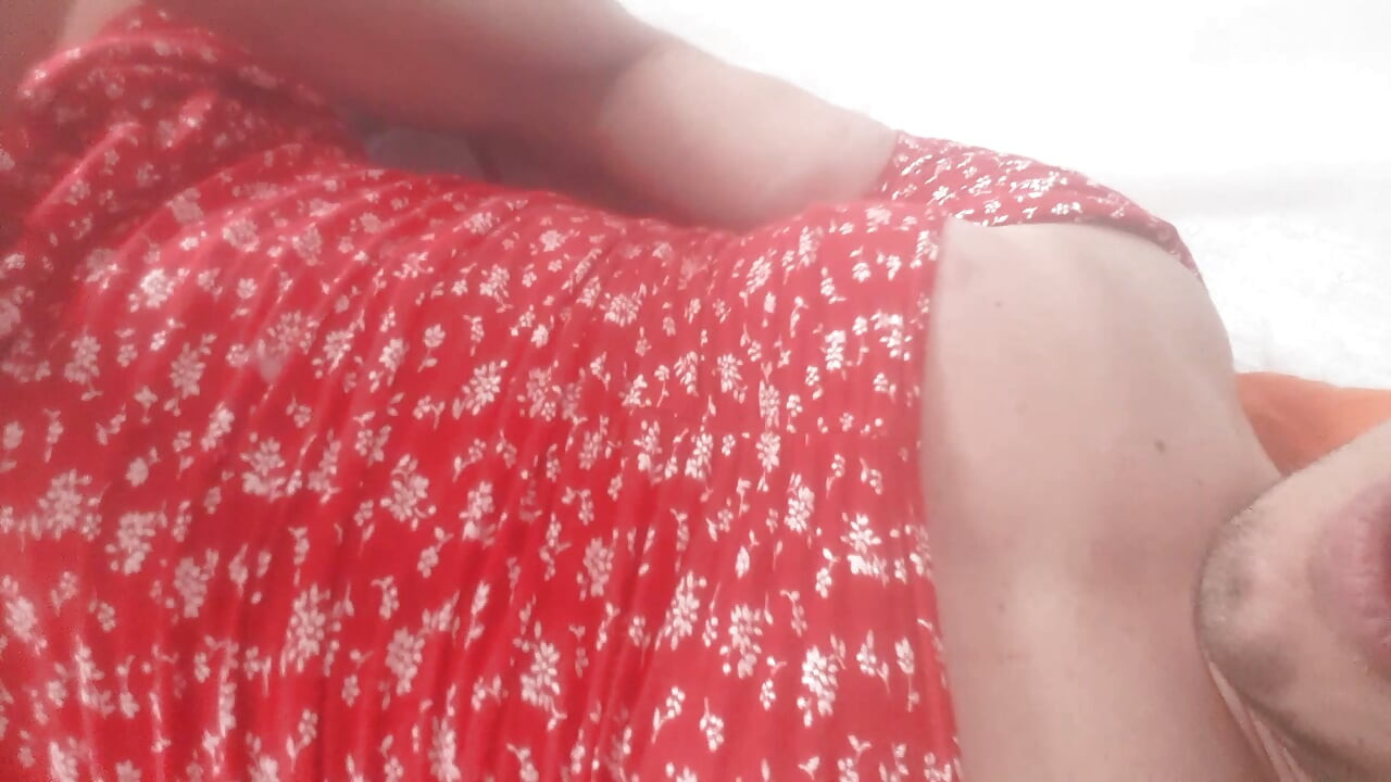 Homosexual masturbation in floral dress