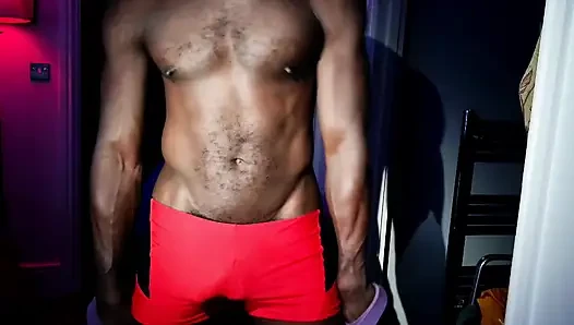 Slowing Stripping Off While Doing My Workout. Flexing My Muscles Body, With My Big Bulge.