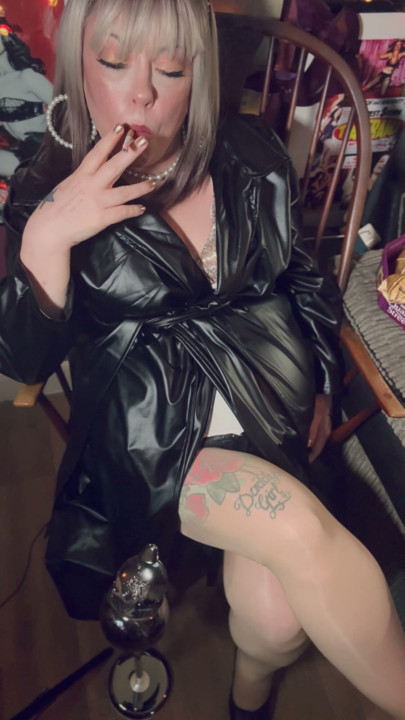 Leather Coat & Cigarettes - Miss Tina Snua Smokes For You | Clip 1