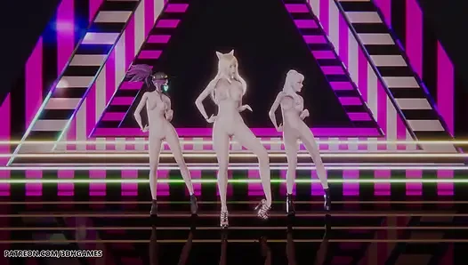 Babymonster - Forever - Ahri, Akali, Evelynn Sexy Naked Dance League of Legends Hentai Uncensored
