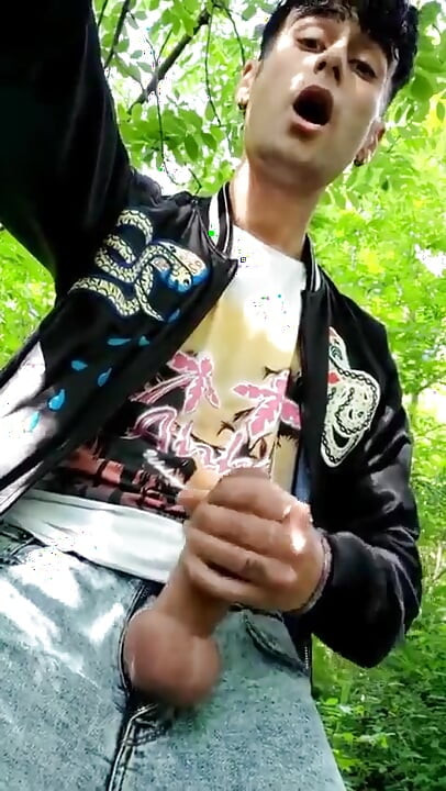 Quick Cumshot in the Park - Cock Out of Jeans