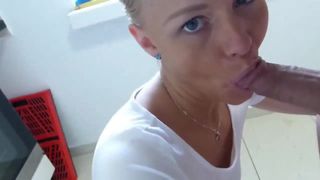 Daughter Gets Hot Creampie From her Not Step Dad in Kitchen