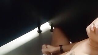 Young Asia Teen Guy Wanking on a Public Mcdonnalds Toilet