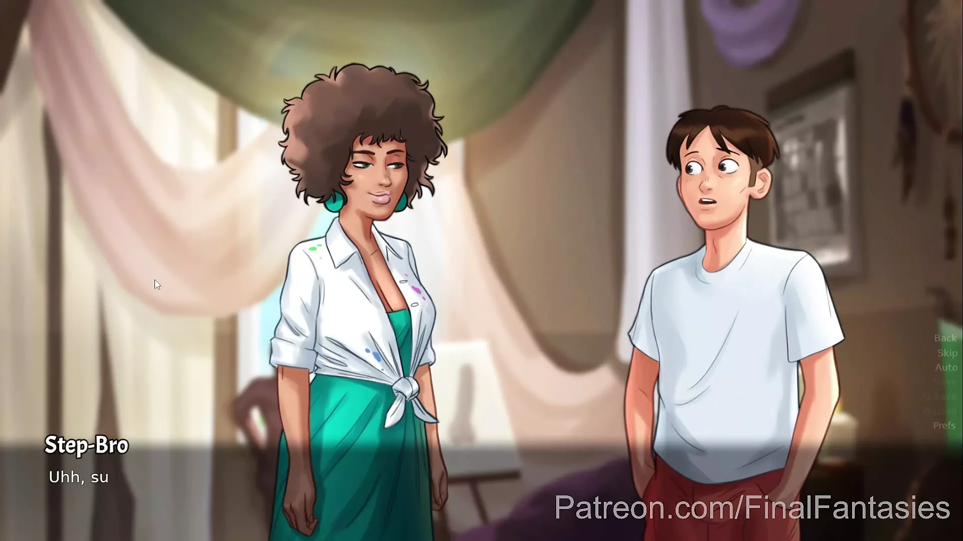 Lewd video di gameplay sesso hardcore con insegnante d'arte