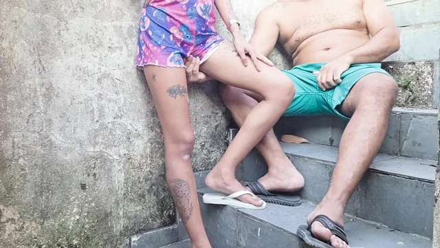 Anal on the stairs