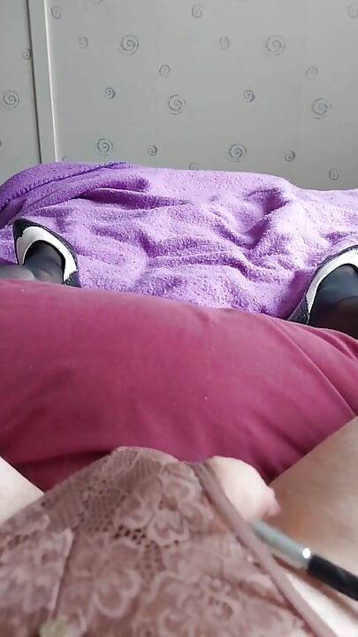 Tiny-clit Sissygasm with Magic Wand