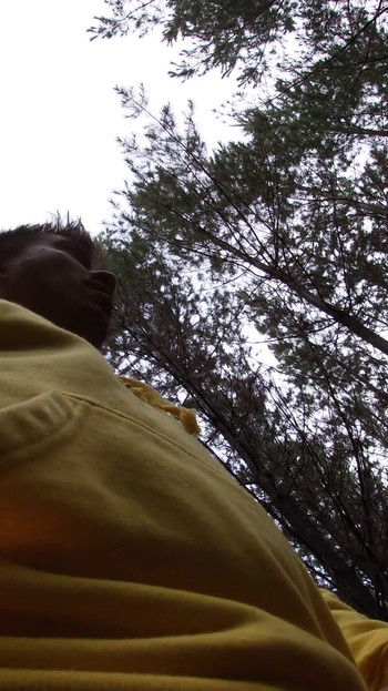 Iconic moment from "Outdoor Jerk in Yellow Hoodie & Red Boxers - Part 1"