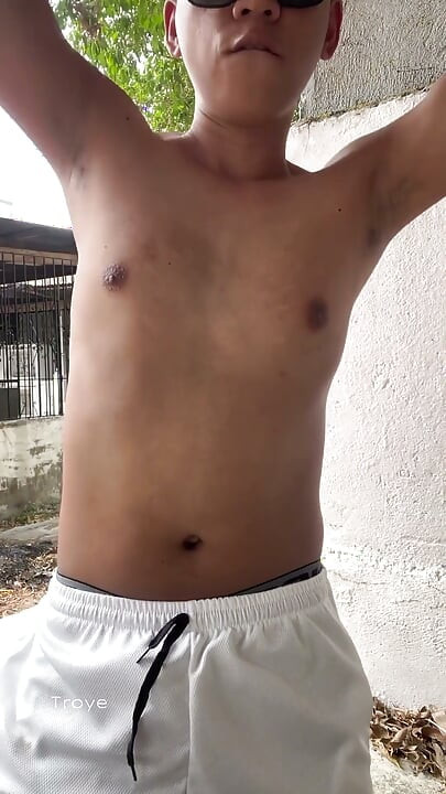Big Asian Cock Inside the White Basketball Shorts