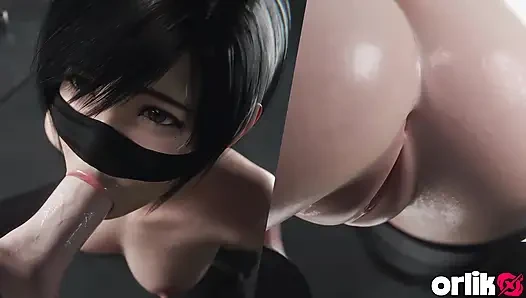 Yuffie final fantezisi 7 - ıslak ıslak sakso hizmeti [sadece maske versiyonu 4k]