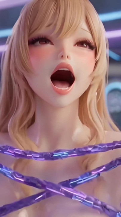 Ahegao Pleasure Slave - Electronic Ropes Squeeze Massive Tits & Thick Ass | Clip 1